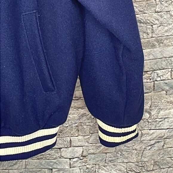 🔥🔥🔥ATL HAWKS VINTAGE WOOL BOMBER JACKET W Leather Lettering Size: XXL🥶🔥🔥🔥 - Picture 5 of 17